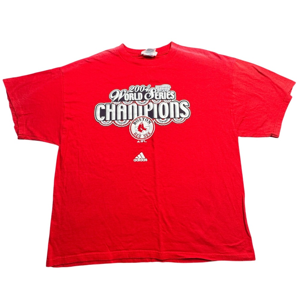 Boston Red Sox Adidas World Series Champions 2004 Mens XL Red Short Sleeve‎ Tee